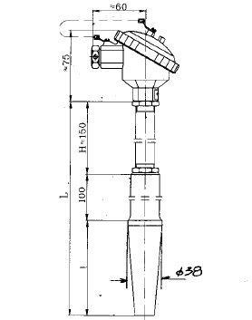 WZP-93C1焊接式錐形套管熱電阻安裝圖片 WZP-93C1焊接式錐形套管熱電阻安裝圖片