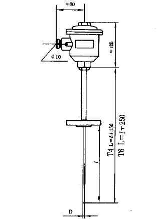 WREK2-440隔爆型本安型雙支鎧裝熱電偶安裝圖片