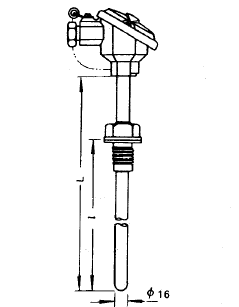 WRE-220無(wú)固定防濺裝配式熱電偶安裝圖片