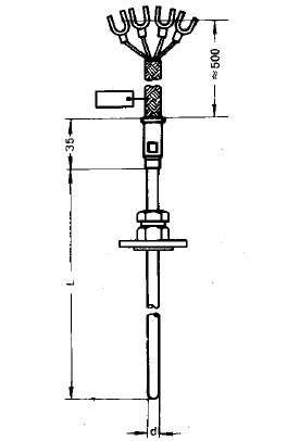 WZPK-573S可動卡套法蘭引線式鎧裝鉑熱電阻安裝圖片